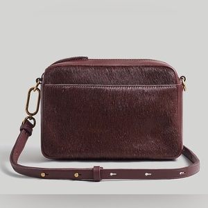 Madewell Dark Burgundy Haircalf Crossbody Bag